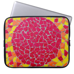 Capa Para Notebook Trabalho de arte vermelho, laranja e amarelo