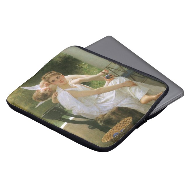 Capa Para Notebook Trabalho Interrompido por Bouguereau, Retrato de A (Frente Topo)