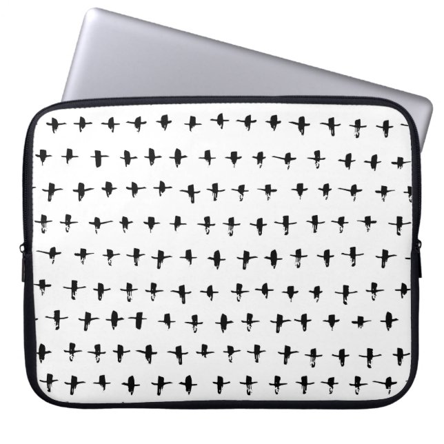 Capa Para Notebook Traço Geométrico à Mão Preta (Frente)