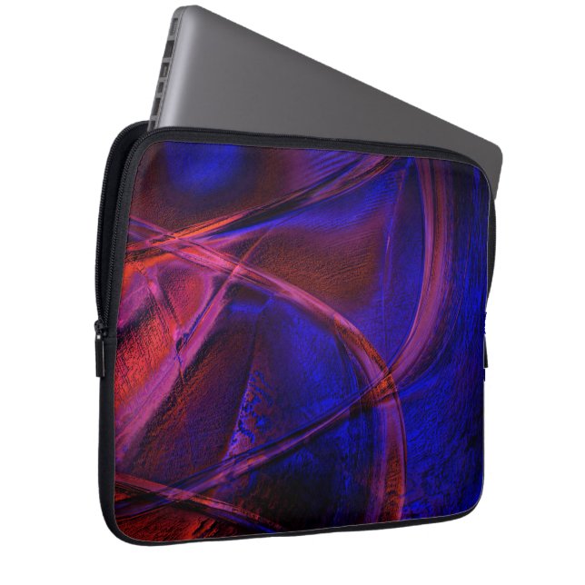 Capa Para Notebook Traços curvos sobre a surpreendente crosta azul e  (Frente Esquerda)