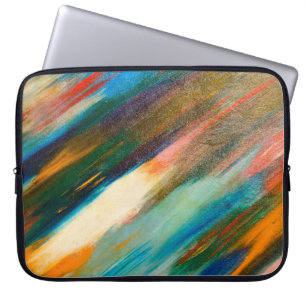 Capa Para Notebook Traços de aquarela diagonal longos multicoloridos