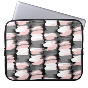 Capa Para Notebook Traços de pincel, decoração cor-de-rosa-cinza.