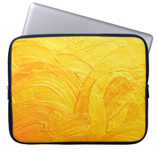 Capa Para Notebook Traços de pincel e curvas de abstrato de ouro