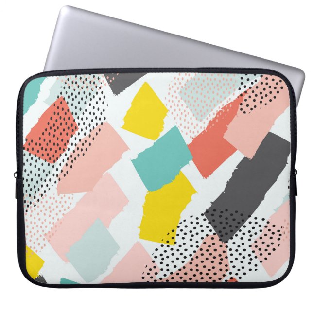 Capa Para Notebook Traços de pincel: padrão de safra. (Frente)