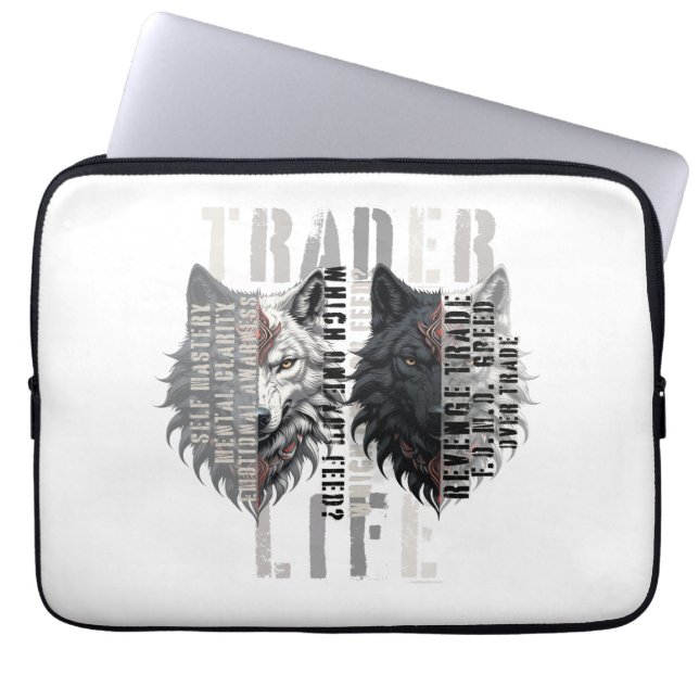 Capa Para Notebook Trader life | Wolf | Both sides (Frente)