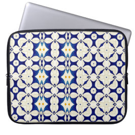 Capa Para Notebook Travesseiro de Estilo de País em Creme e Azul