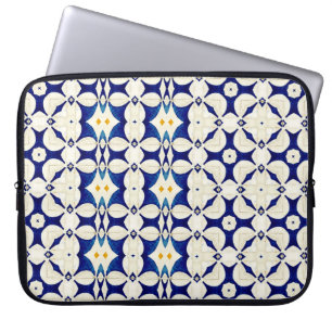Capa Para Notebook Travesseiro de Estilo de País em Creme e Azul