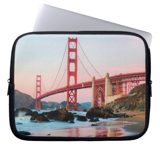 Capa Para Notebook travesseiro decorativo da ponte ouro (Frente)