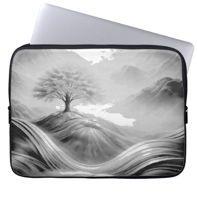 Capa Para Notebook Tree of Serenity, a breathtaking fusion of nature. (Frente)