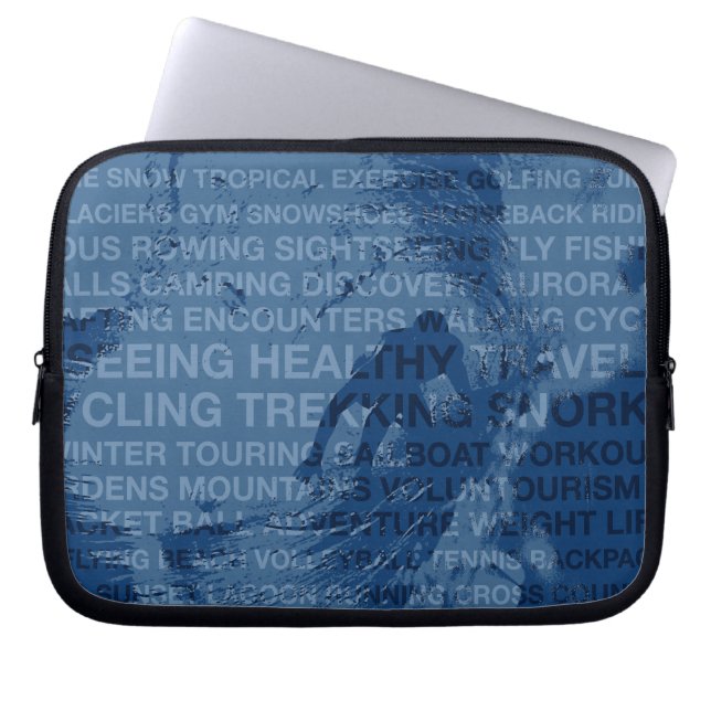 Capa Para Notebook Trekking Healthking Surfer Typografia Blue Wet Sui (Frente)