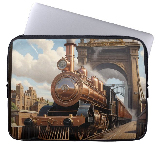 Capa Para Notebook Trem Steampunk Deixando Londres (Frente)