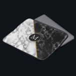Capa Para Notebook Trendent Black & White Marble Stone - Adicionar su<br><div class="desc">Trendente,  preto e branco,  Marble Stone - Adicione sua carta / ano / número / mais</div>