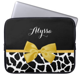 Capa Para Notebook Trendy Giraffe Impressão Ouro Amarelo Arco com Nom