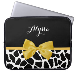 Capa Para Notebook Trendy Giraffe Impressão Ouro Amarelo Arco com Nom