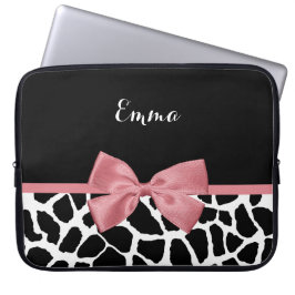 Capa Para Notebook Trendy Giraffe Impressão Rosy Arco Rosa Com Nome