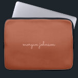 Capa Para Notebook Trendy Monograma | Laranja Queimada   Nome do Scri<br><div class="desc">Um monograma na moda personalizado em letra casual manuscrita em cor laranja e esfregaço queimados na tendência.</div>
