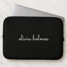 Capa Para Notebook Trendy Monograma | Nome do Script Preto Moderno