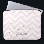 Capa Para Notebook Trendy Pastel Pink Chevron Dotty Personalizado<br><div class="desc">Doce gíria de tendência e padrão de pontos.</div>
