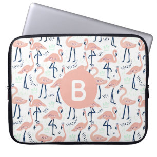 Capa Para Notebook Trendy Princess Flamingo Pattern Monograma Rosa