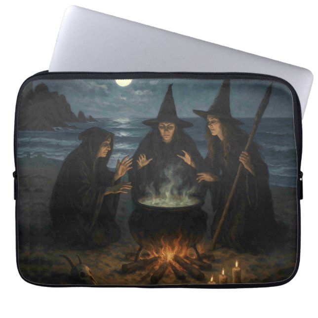 Capa Para Notebook Três Bruxas Criam Cauldron Full Moon Beach (Frente)
