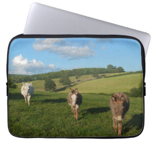 Capa Para Notebook Três burros em uma fotografia de campo