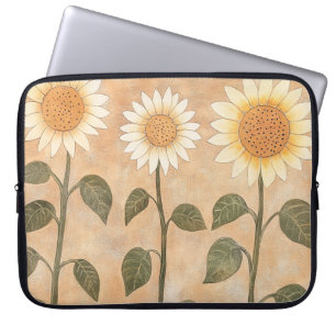 Capa Para Notebook Três Girassóis Terracota Cottagecore