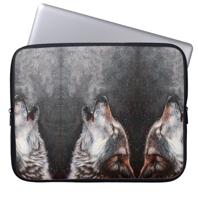 Capa Para Notebook Três Lobos Howling (Frente)