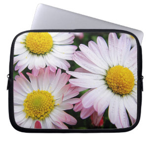 Capa Para Notebook Três margaridas rosa e branca