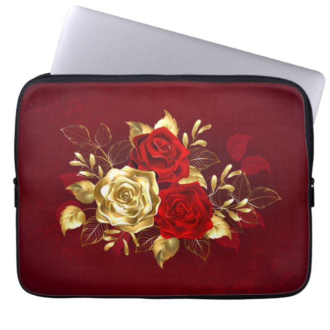 Capa Para Notebook Três Rosas de joalharia (Frente)