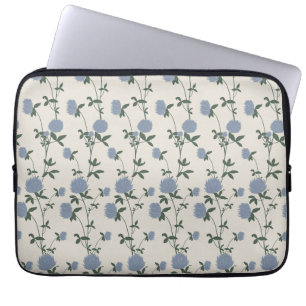 Capa Para Notebook Trevo de Prado Botânico Retro Linho Francês