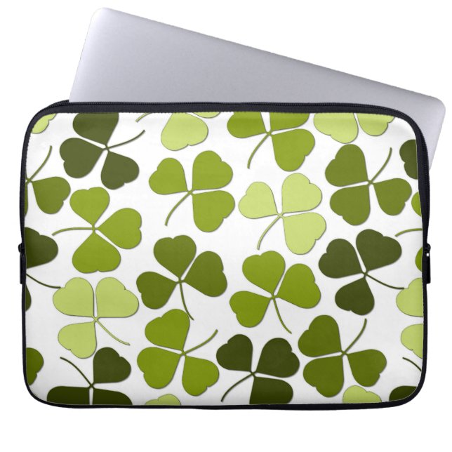 Capa Para Notebook Trevo Verde em uma Variedade de Tons (Frente)