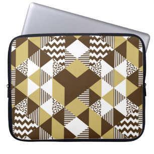 Capa Para Notebook Triângulo sem costura: moda geométrica do ouro.