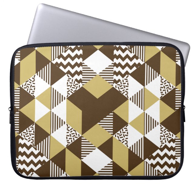 Capa Para Notebook Triângulo sem costura: moda geométrica do ouro. (Frente)