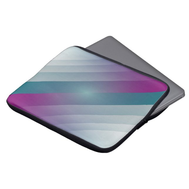 Capa Para Notebook Triângulos de cinza magenta teal (Frente Topo)
