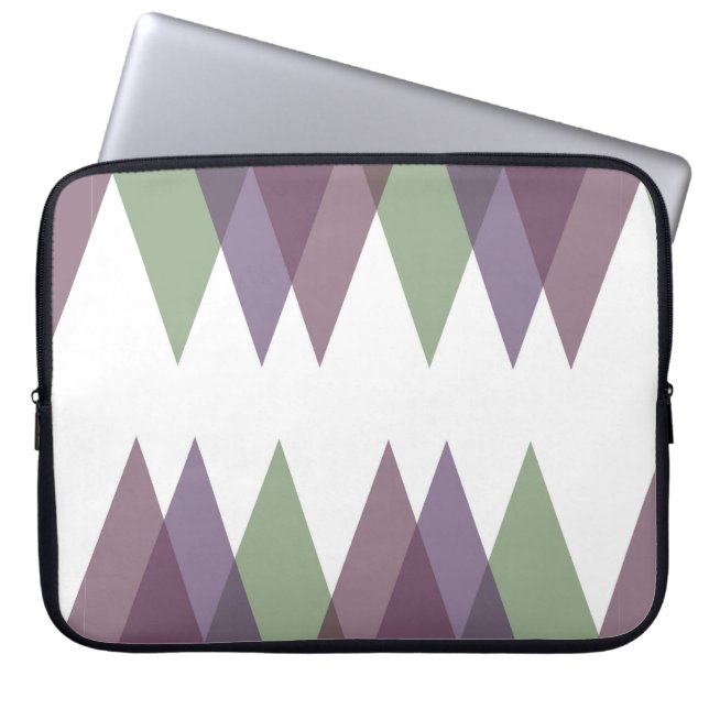 Capa Para Notebook Triângulos Mauve e Verde (Frente)