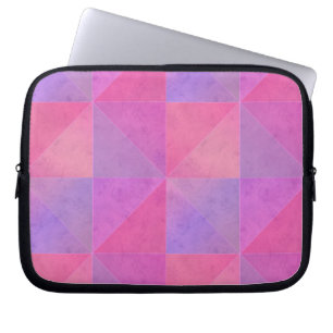 Capa Para Notebook Triângulos Rosa e Roxo Arte em Aquarela Moderna