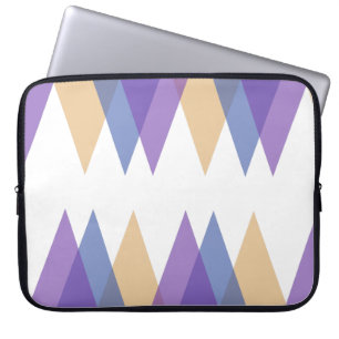 Capa Para Notebook Triângulos roxos, azuis e amarelos