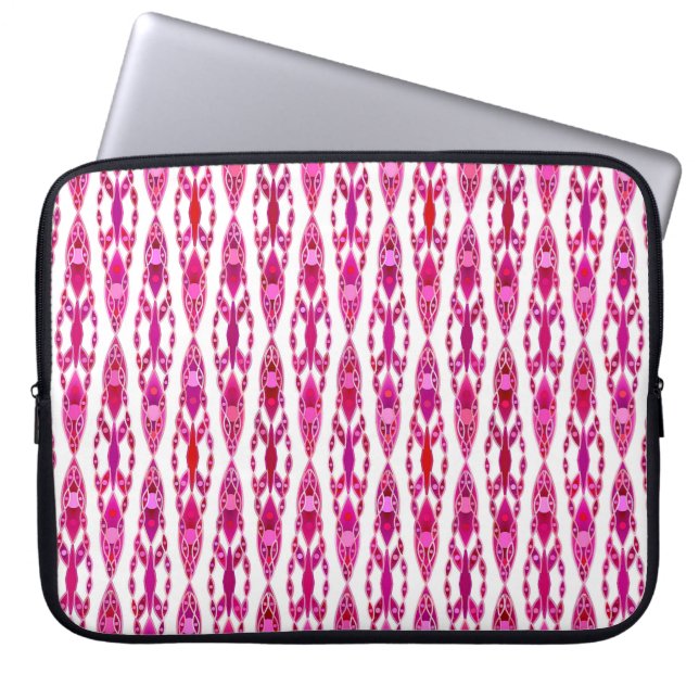 Capa Para Notebook Tribal Batik - Burqundy e Fuchsia Rosa (Frente)