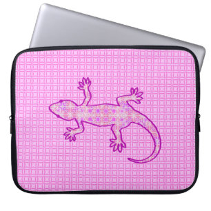 Capa Para Notebook Tribal batik Gecko - orquídea e casca rosa