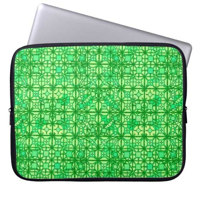 Capa Para Notebook Tribal Batik - tons verdes (Frente)