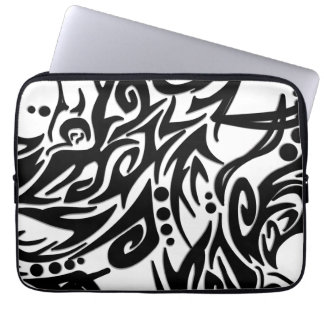 Capa Para Notebook Tribal Preto Abstrato