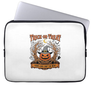 Capa Para Notebook Trick Or Treat Halloween Abóbora Bruxa Chapéu Assu