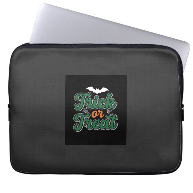 Capa Para Notebook Tricky ou Travessura de Halloween Morcego Design W (Frente)