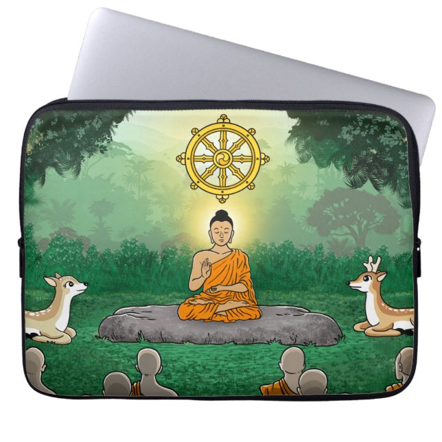 Capa Para Notebook Triple Gems: Buda, Dharma, Bolsa de laptop de Sang (Frente)