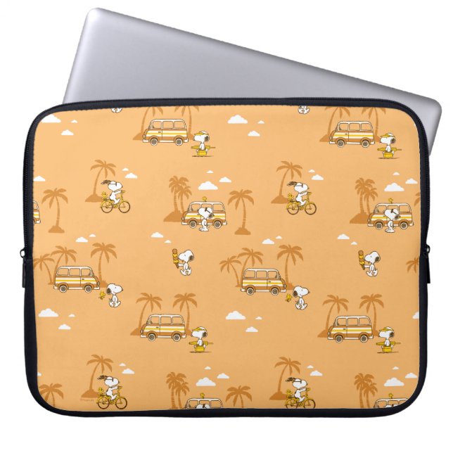 Capa Para Notebook Trippin rodoviário | Amendoins Snoopy Beach Patter (Frente)