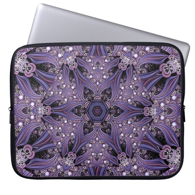 Capa Para Notebook Triquete Psicodélico Floral Geométrico de Mandala  (Frente)
