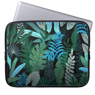 Capa Para Notebook Tropical Aloha Exótica da Selva Azul à Noite