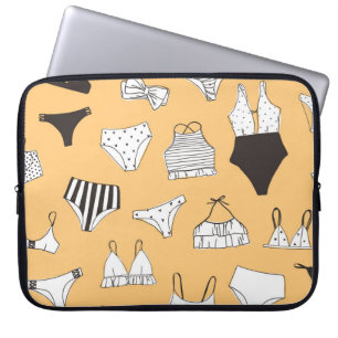 Capa Para Notebook Tropical Bikini: Padrão de Verão Desenhado à Mão