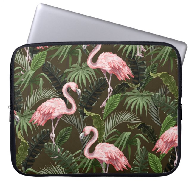 Capa Para Notebook Tropical Flamingo Pattern: Folhas Vintage (Frente)