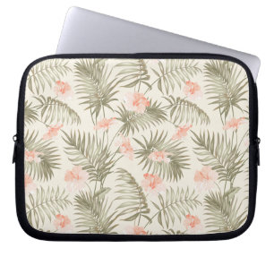 Capa Para Notebook Tropical Hisbiscus Palm Tree Pattern